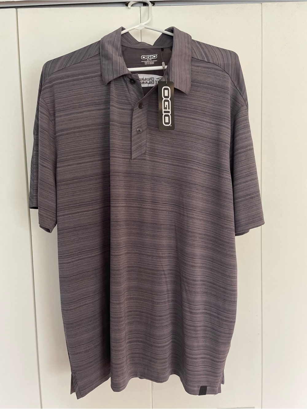 OGIO Men's XL Gray Striped Polo Golf Shirt